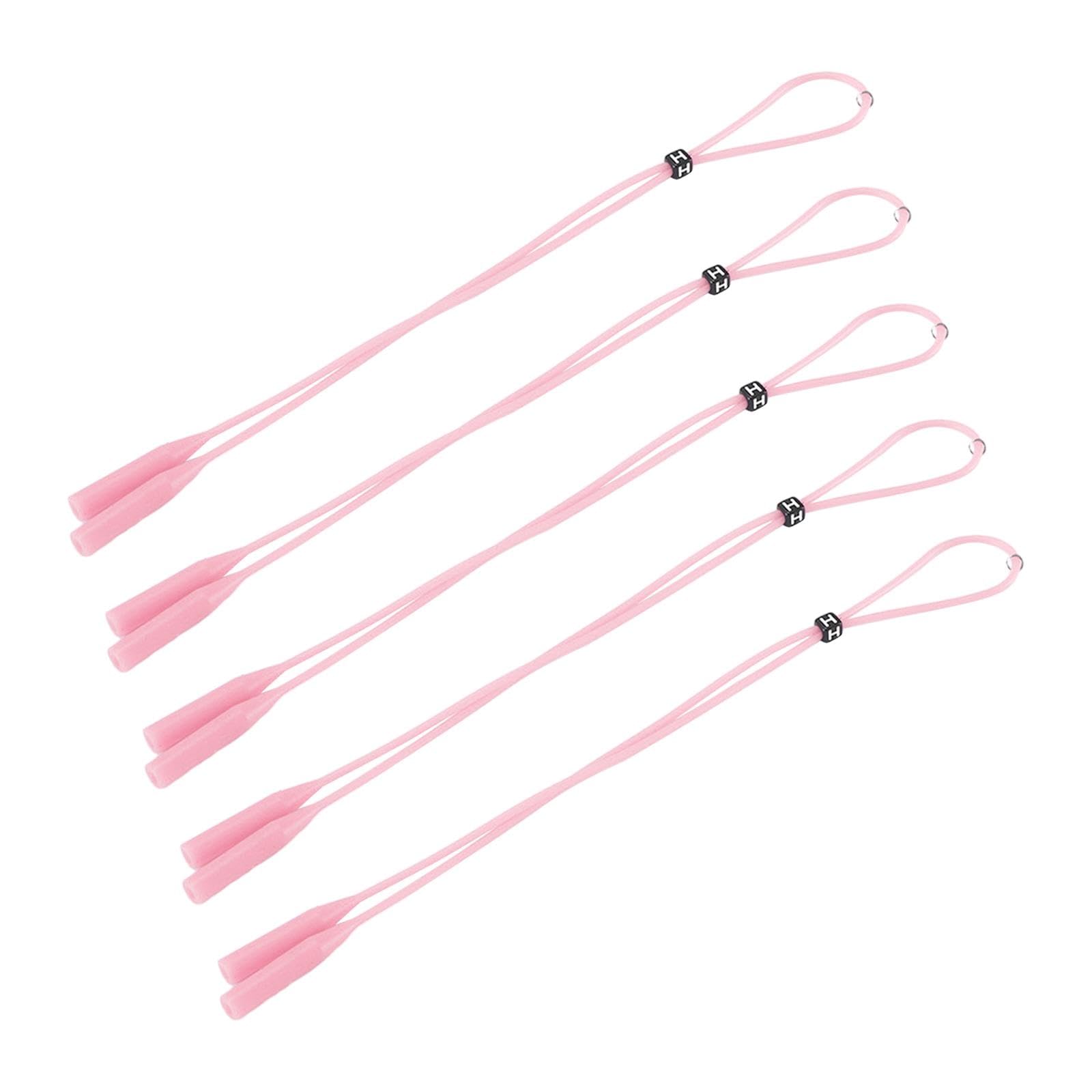merishopp 5Pcs Glasses Strap Silicone Portable Sports Glasses Holder for Men and Women Pink-picture-17