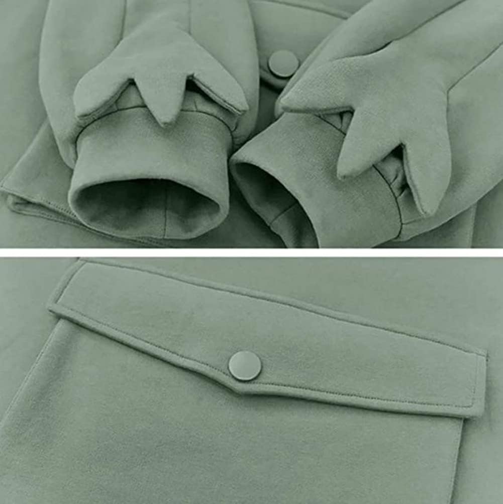 Women Frog Hoodie Zipper Mouth Hoodie Cute Sweatshirt for Teen Girls - Image 5