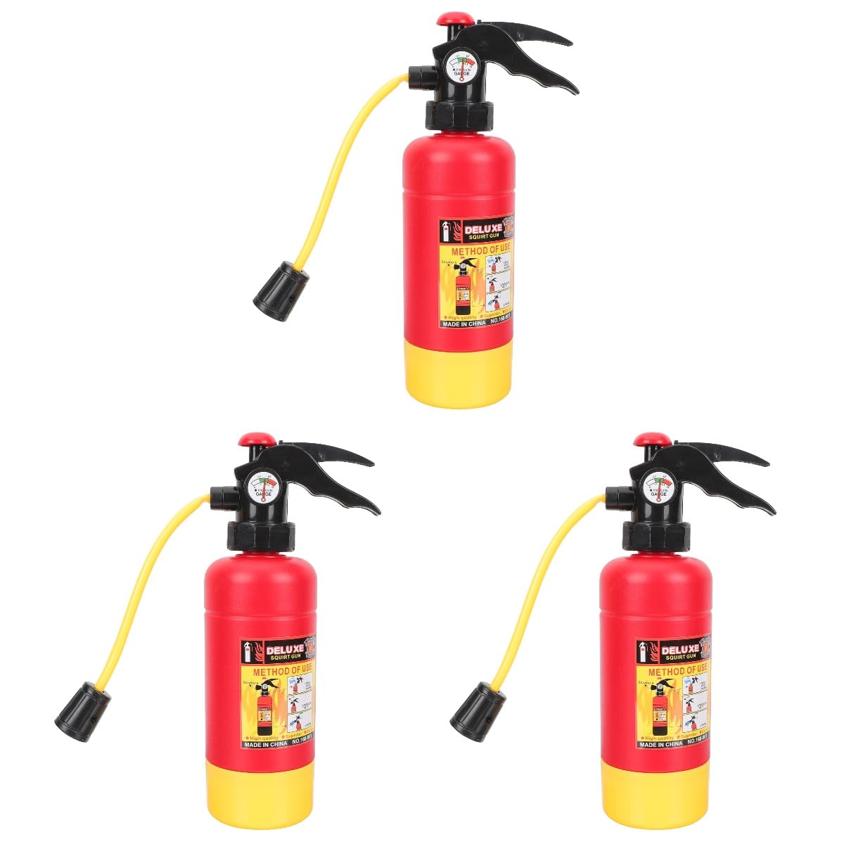 HEMOTON 3pcs Fire Extinguisher Funny Realistic Fireman Firefighter Extinguisher Squirters Toys for Kids Swimming Pool Summer Beach Water Fighting Play Cosplay Props