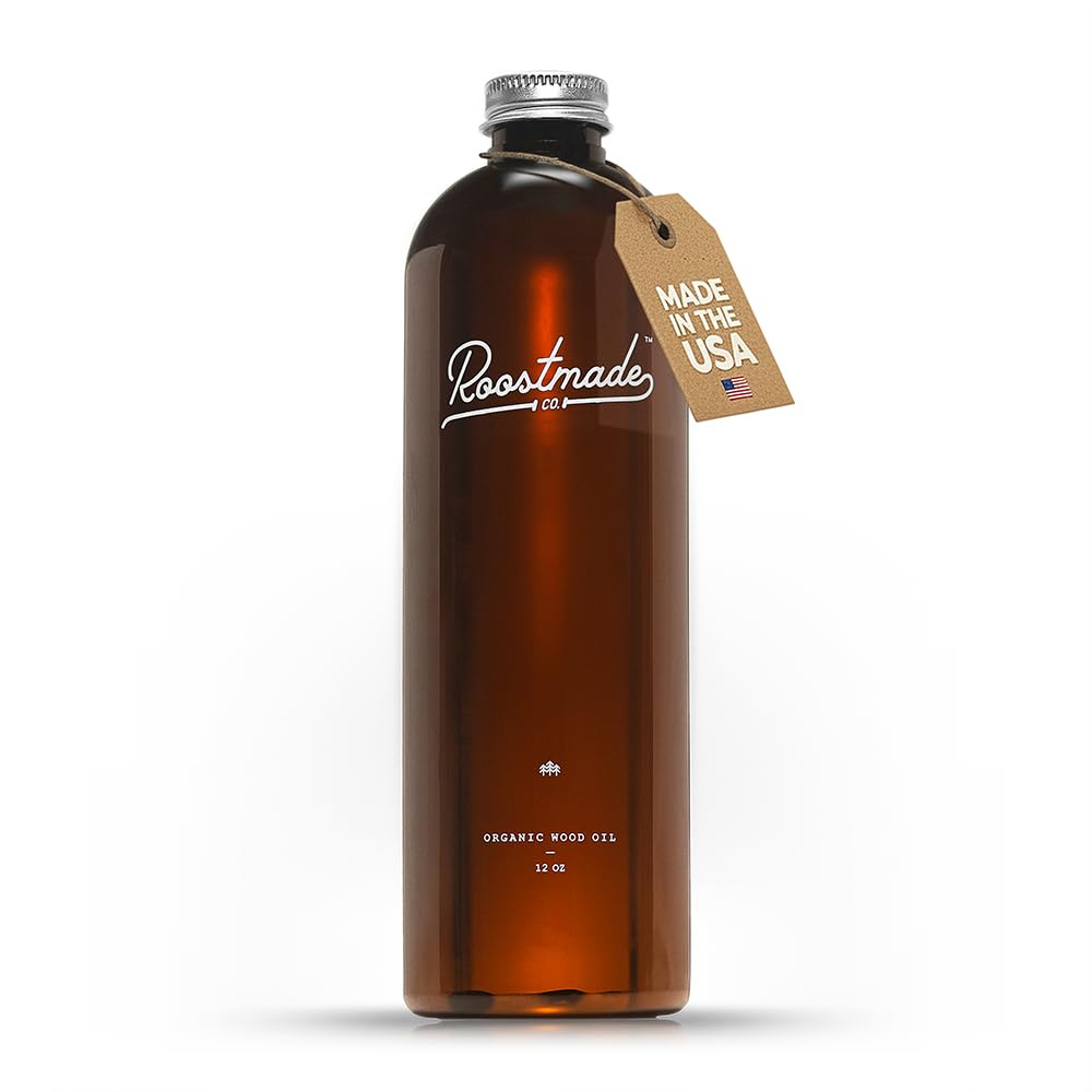 Roostmade - Organic Cutting Board Oil for Wood - 12 oz, Food Grade, Mineral Oil Free Wood Conditioner, Maintain Countertop & Butcher Block, Natural &