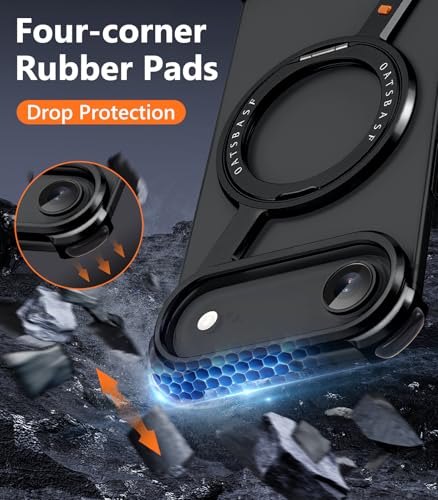 Coque iPhone Air minimaliste noire : le support rotatif idéal pour vos vidéos de bureau
