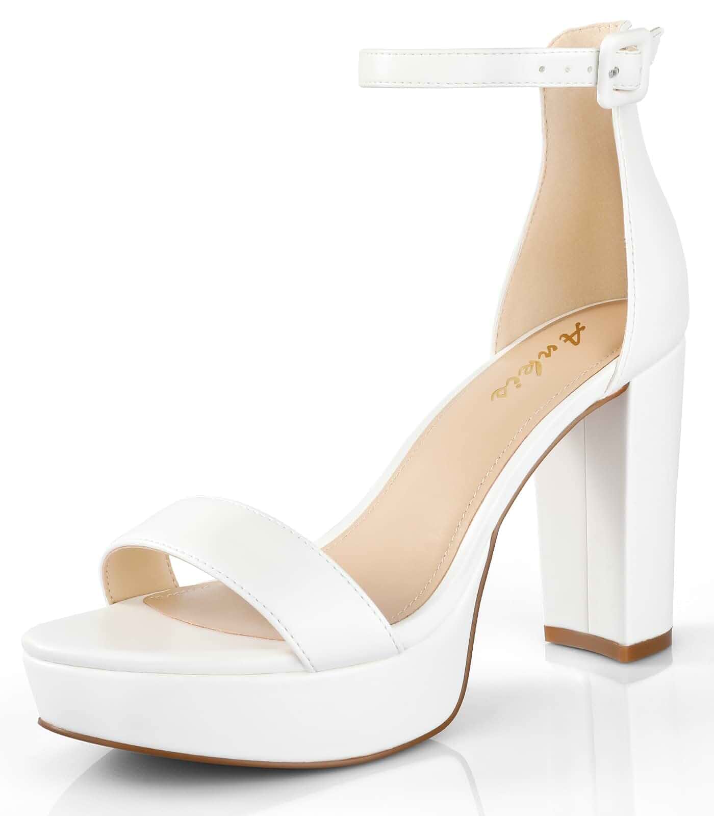 Ankis Chunky Platform Heels 4 Inch Block Heeled Sandals for Women