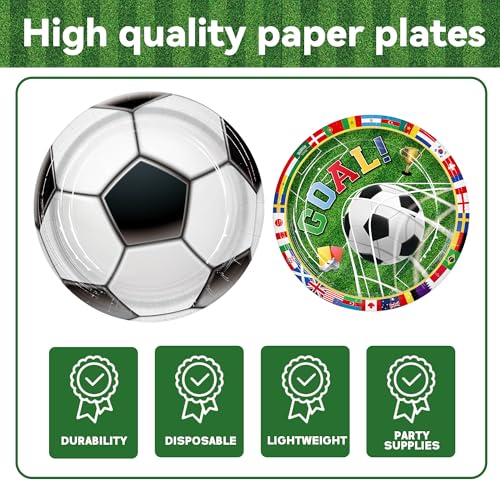 image for Peiking Soccer Party Supplies Decorations Kit for 24 Guests-The 23rd W