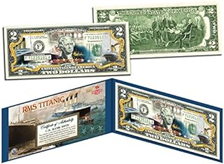 Titanic RMS Ship 100th Anniversary Uncirculated Two Dollar Bill Special Edition Collectible Display Holder and Certificate