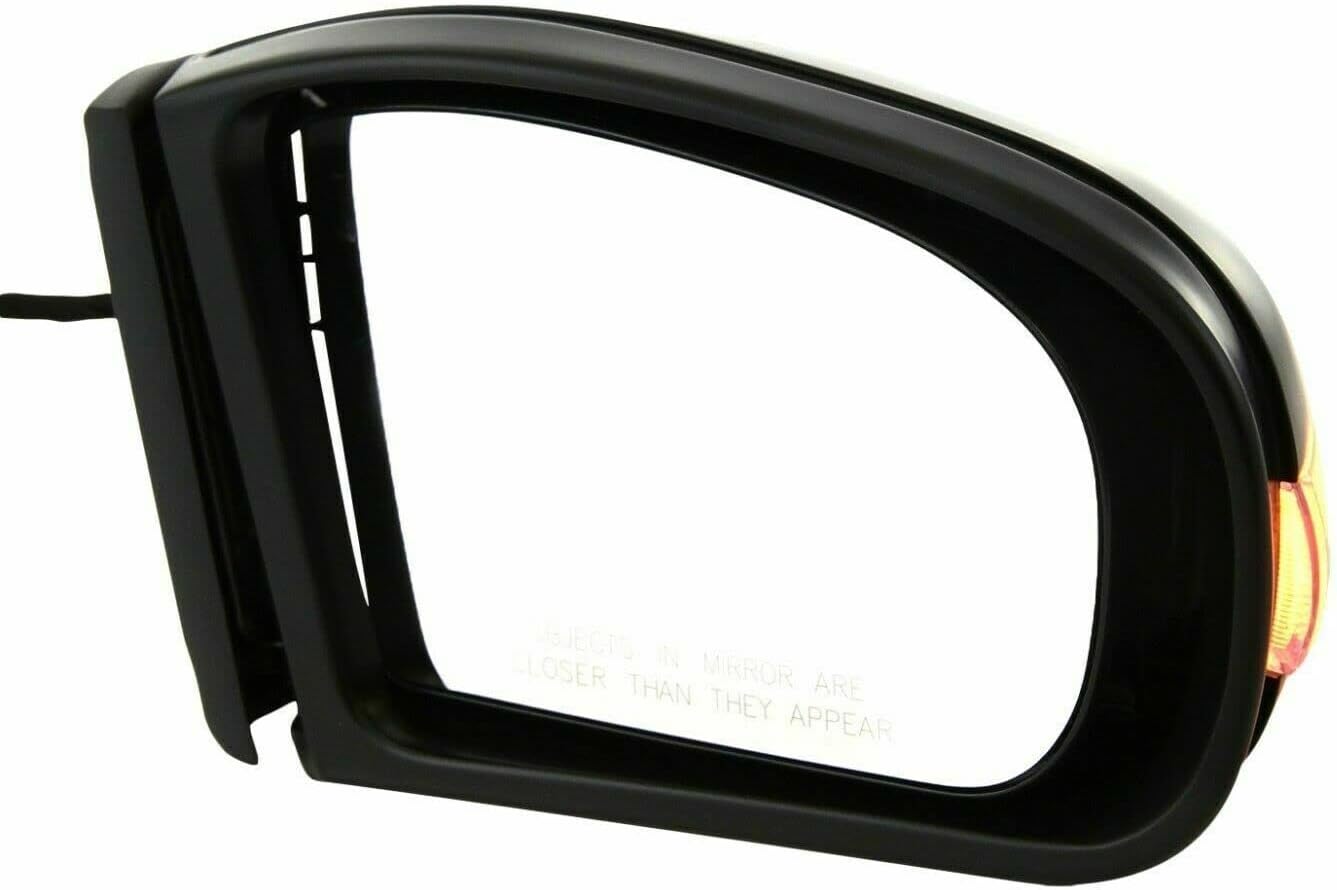 New Front Right Passenger Side Power Mirror Manual Folding Heated with Signal Paintable For 2001-2007 Mercedes Benz C-Class Direct Replacement 2038106676