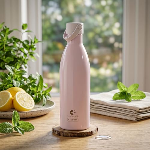 Image of Clay Craft Meko Double Wall|18 Hours Hot and 24 Hours Cold Water Bottle Vacuum Insulated Flask Bottle|680ml, Steel Bottles for Travelling|BPA-Free|Leak Proof|BIS Certified|1Year Limited Warranty