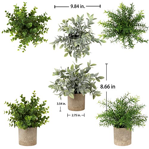 Briful 3 Pack Mini Faux Potted Plant Artificial Eucalyptus Plant Fake Topiaries Plant For Home Table Office Room Desk Bathroom Shelf Kitchen Rustic Farmhouse Mantel Decor #TOP1