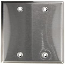 Morris 83320 Wall Plate, Blank, 2 Gang, 430 Stainless Steel