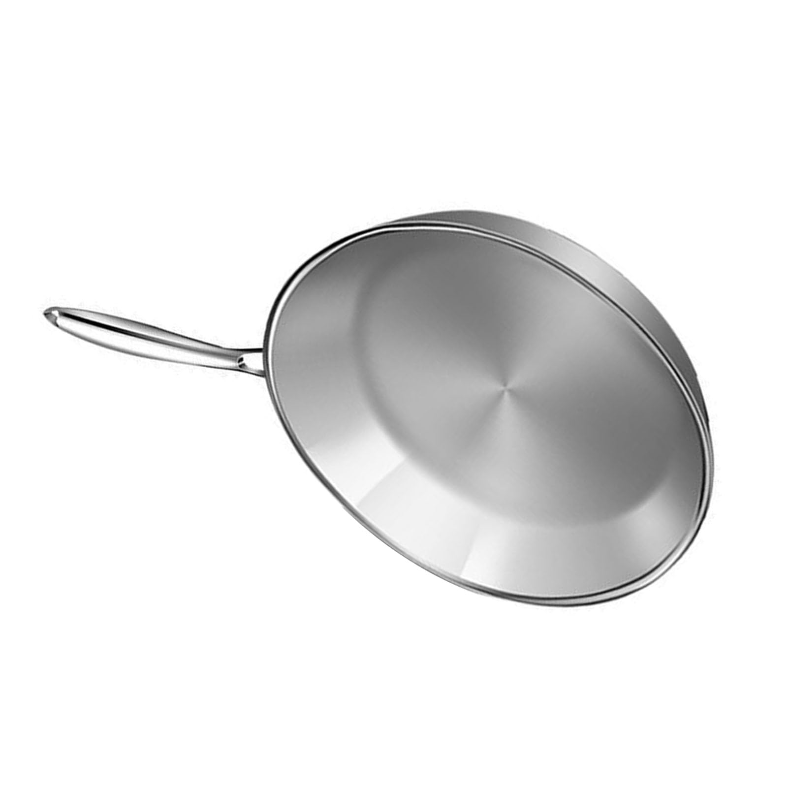 Nikou Sartén de acero inoxidable 316, revestimiento antiadherente, ideal para filetes, huevos, panqueques, cocina casera, 28 cm, resistente, color plateado
