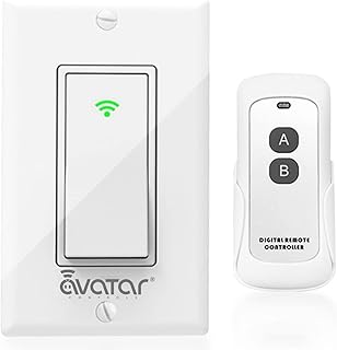 Smart Switch with App & Remote Control, Alexa Light Switch Single-Pole, 2.4GHz Wi-Fi Timer Wall Switch Compatible with Alexa Google Home, Smart Home Electrical Switch, Neutral Wire Needed