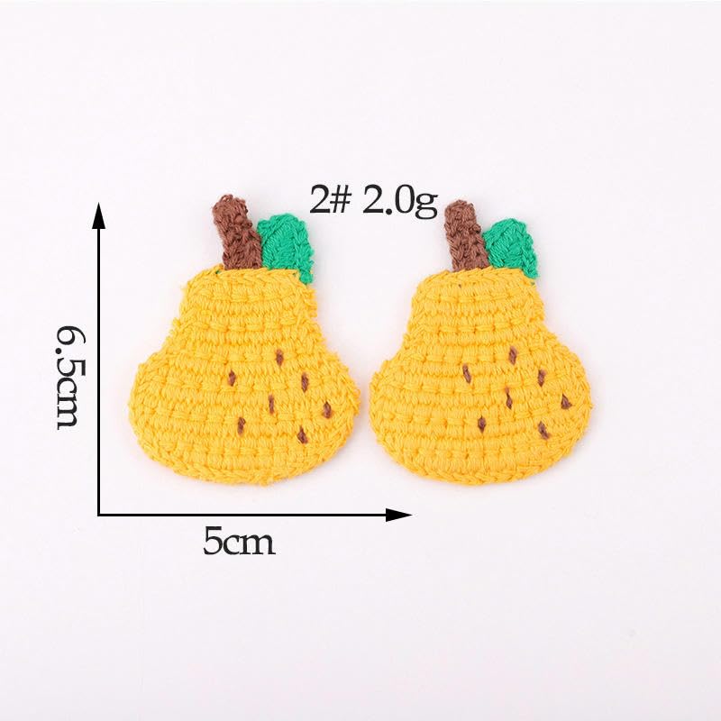 Naszywka haftowana 30 SZTUK 6,5 * 4, CM Wiśnia Ręcznie Robione Szydełkowe Aplikacje Naszywki Owocowe Małe Haftowane Do Prasowania Na Ubrania(Mango)
