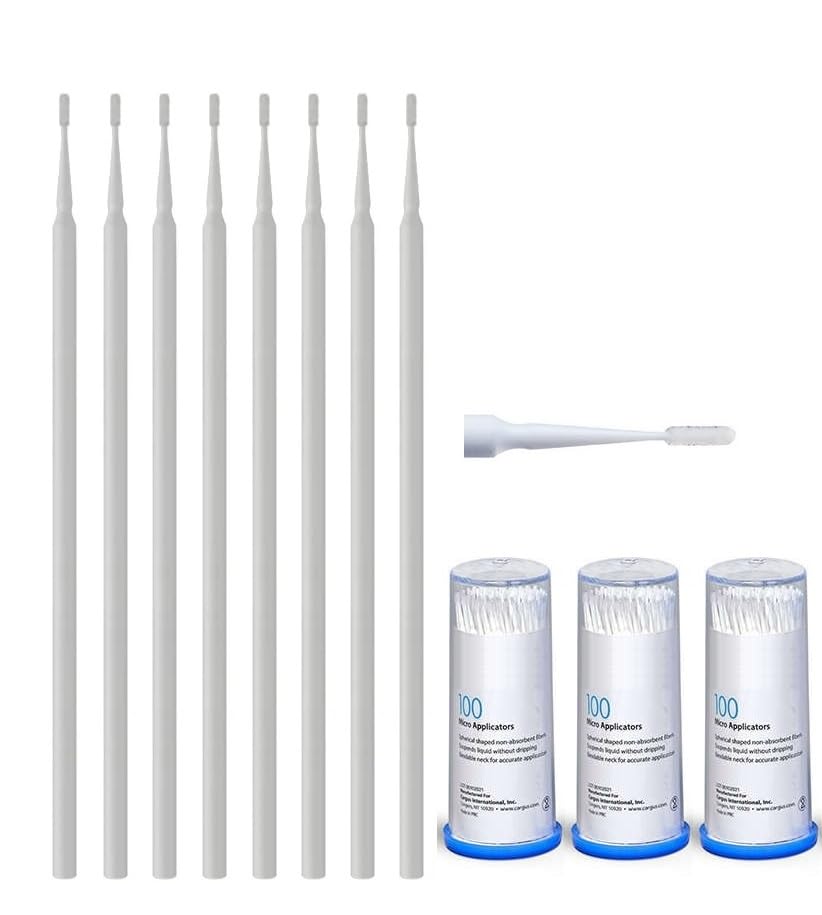 AmeriCan Goods 300/Pcs Dental Micro Applicators Non-linting, Regular, Fine, Extra Fine & Cylinder Microbrushes in Tube, Latex Free Disposable Microswabs (Cylinder)