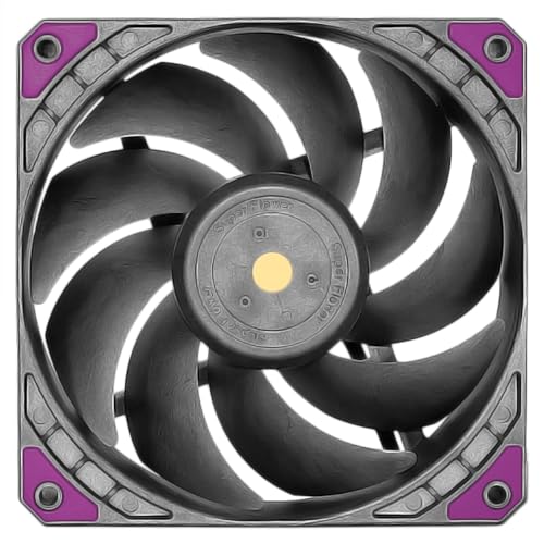 Image of Super Flower, MEGACOOL 120mm Fan, Triple-Pack, 12-Pole Motor Design, PWM, Purple Anti-Vibration Mounting Pads, Computer Case Fan, Remote Control, SF-PF121-BK 3P, 30mm Depth