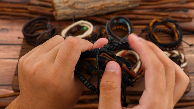 Braccialetti Uomo In Pelle E Legno - Set 27/31 Pezzi, Regolabili, Stile Vintage - Per Casual, Festa, Regali - Foto 10