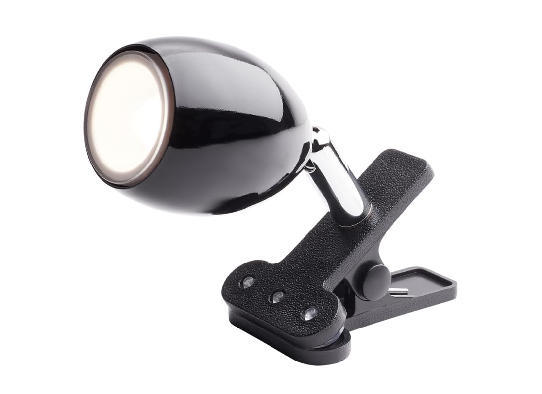 Newhouse Lighting NHCLP-JO-BK Joe LED Clip Lamp and Reading Spotlight Perfect for Office, Study and Bedroom, Black