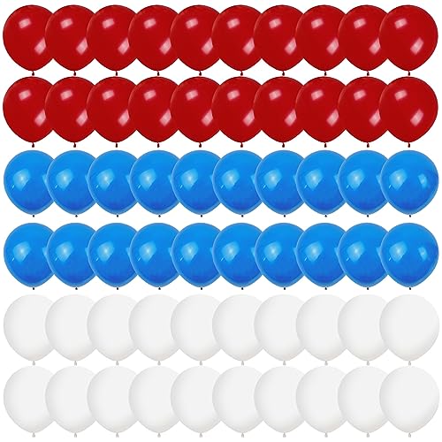 60pcs 12inch Red White and Blue Balloons Latex Party British Royal Theme for King Charles III Coronation Decorations Pub BBQ Union Jack French Events