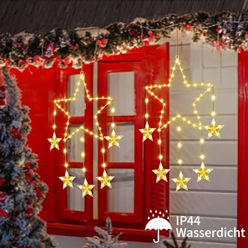 Therlan Luci Stelle Natale Finestre, 62 LED per