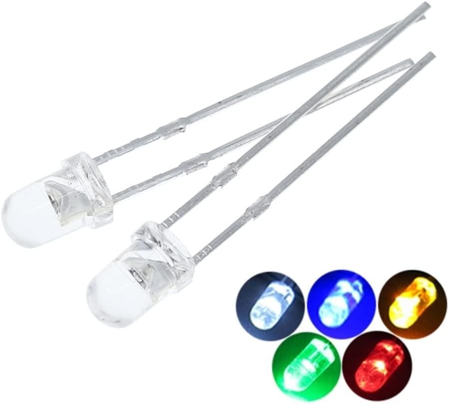 F3 Ultra Bright 3MM Round Water Clear Green/Yellow/Blue/White/Red LED Light Lamp Emitting Diode Dides Kit (Color : 10pcs Blue)