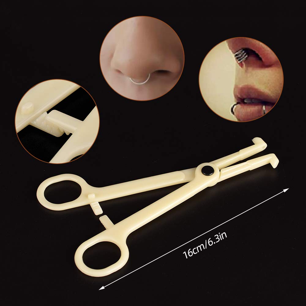 ATOMUS Zestaw do piercingu ciała, piercing typu Navel, Tongue, Eyebrows, Nose 2 szt. 14G Needle 5 szt. 16G