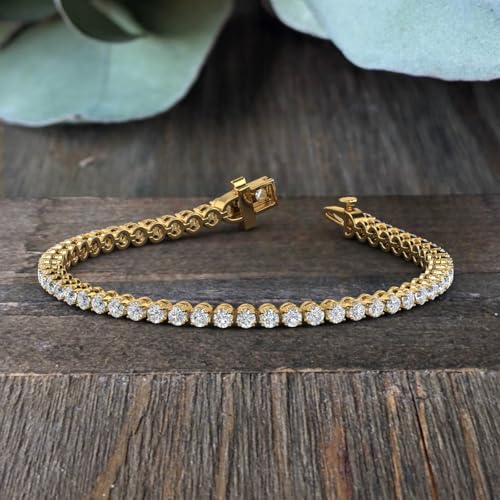 1 to 6 Carat Diamond Tennis Bracelet in 14K Gold (7 Inch) (SI1-SI2 Clarity)4