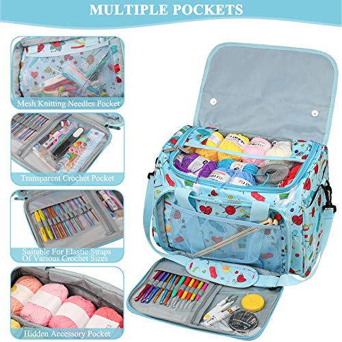 coopay knitting bag large crochet bag huge knitting bags and totes organizer yarn storage organizer for unfinished project knitting needles crochet hooks skeins yarn -ideal knitting amp crochet gift