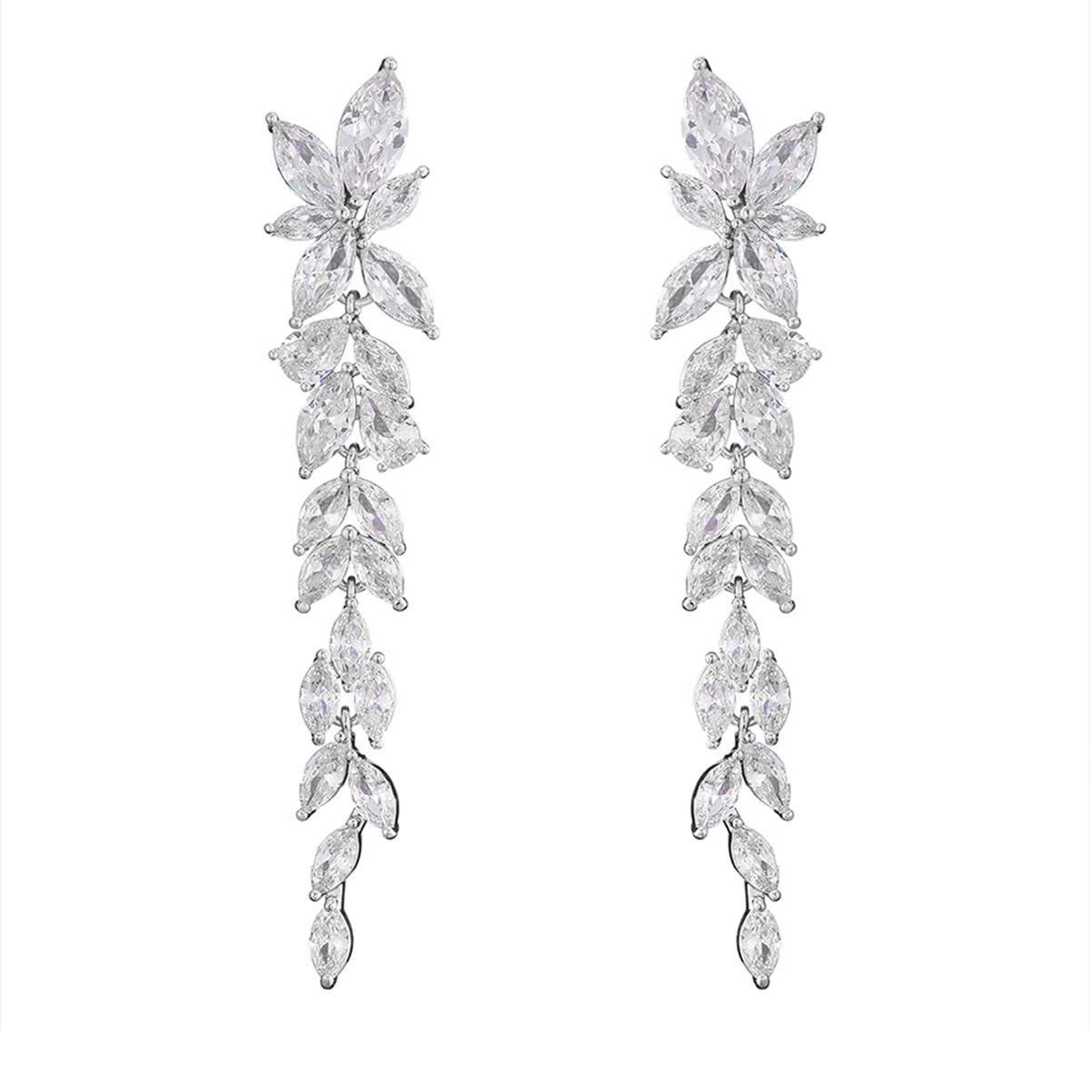 Yellow Chimes Dangler Drop Earrings for Women White Crystal Flower Designed Dangler Drop Earrings for Women and Girls (B0BFW8DG21) Amazon Price History, Amazon Price Tracker