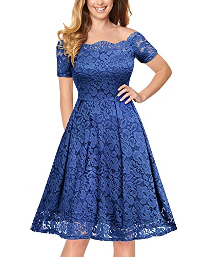 Amazon.com: MISSMAY Women's Vintage Floral Lace Short Sleeve Boat