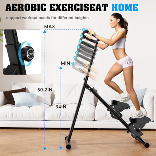 Image of Stair Stepper Vertical Stair Master with Optional Resistance Bands Adjustable Handlebar & Pedals Climber Exercise Machine for Full-Body Workout, New Version