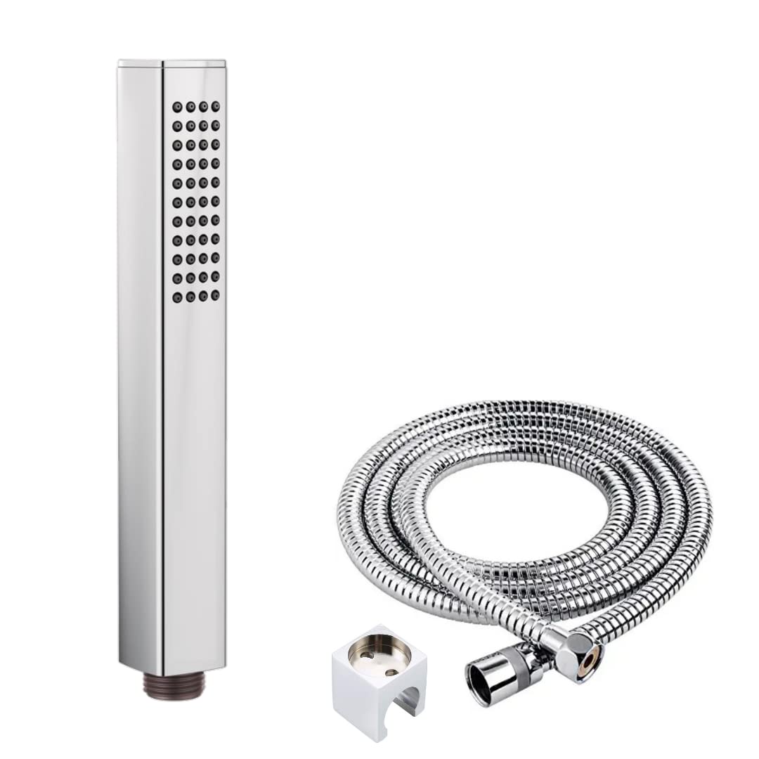ZAP HS-005 Cube Series Hand Held Shower High Pressure Chrome Universal Wand Shower Heads ABS & Chrome Finish With Hose Pipe & Wall Bracket (B09P7L9GTB) Amazon Price History, Amazon Price Tracker