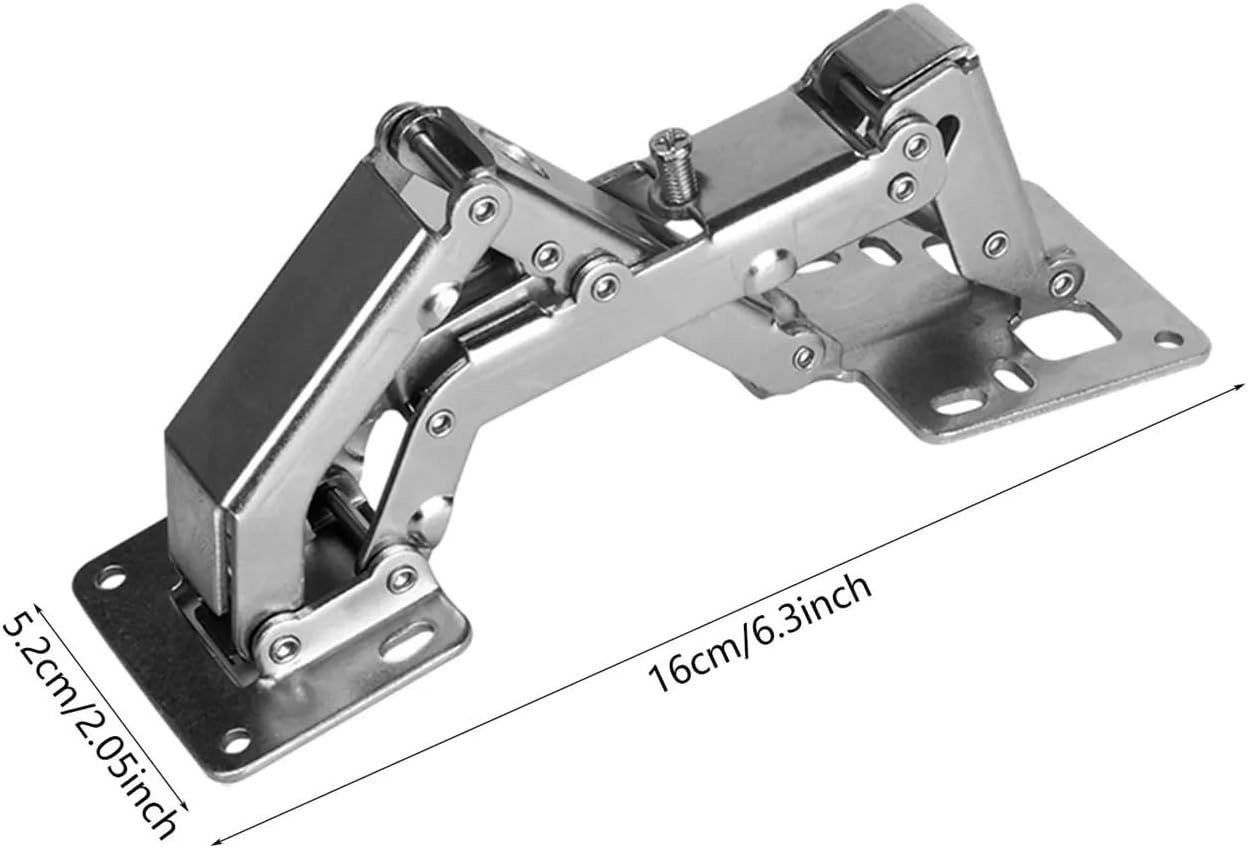 180 Degree Hinges Frameless Cabinet Hydraulic Soft Close Kitchen Cupboard Doors Cold Rolled Steel Material(Silver)