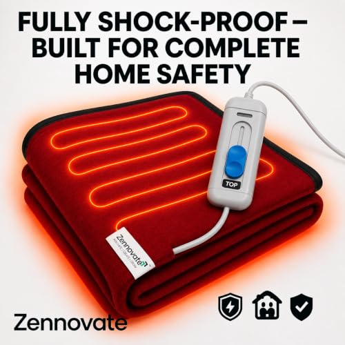 Image of Superior ISO Certified & ZED Certified Electric Under Blanket |Bed Warmer with Multiple Heat Controls (Body, Foot, High, Low)| Shock Proof | Single Bed Size (150cmx80cm) | 10 Year Warranty