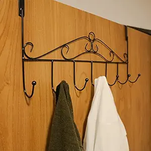 Solitude Over The Door Hook | Cloth Hanger | Without Drill Door Hook | Space Saving Over Door Hook | Coat Scarf Towel Tie Holder (Pack of 1) (Blackcolor) (Pack of 1)
