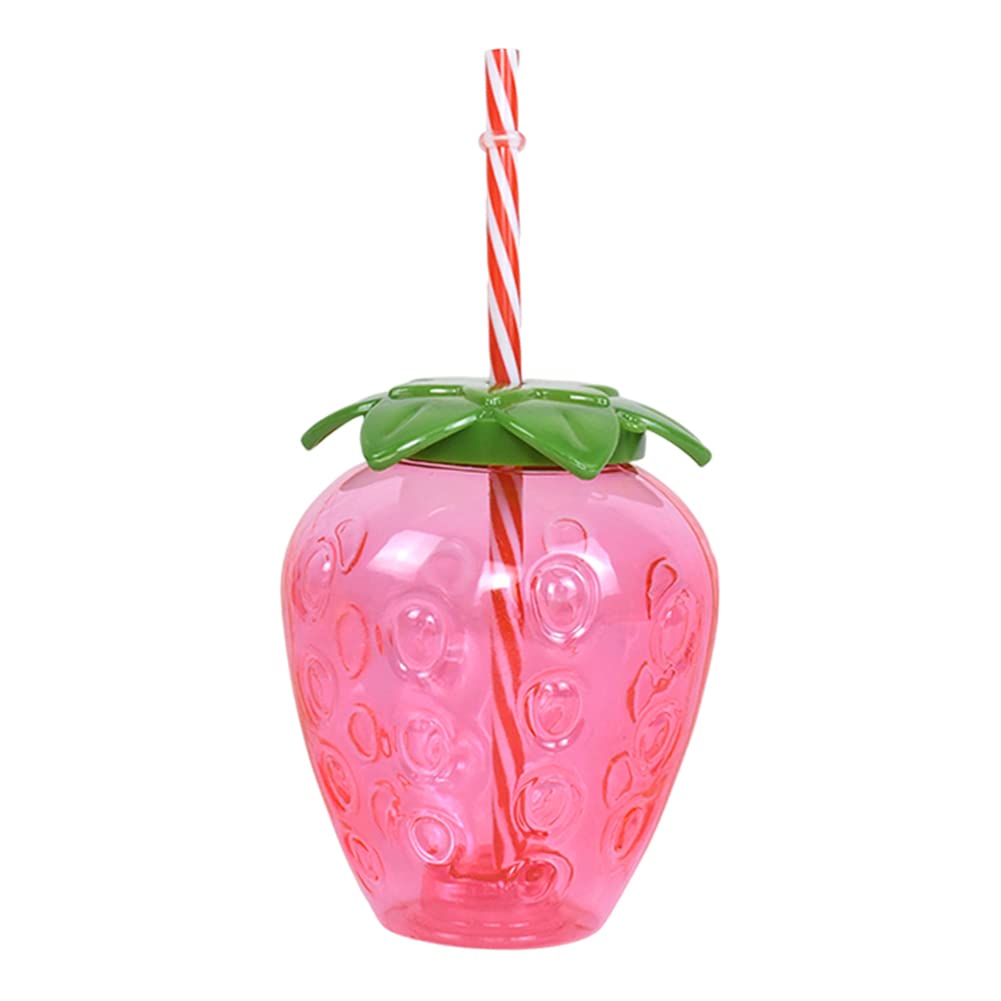GETBSTOOP 3/6PCS Hawaiian Summer Party Cup 500ml Pineapple/Strawberry Shape Drinking Cup Tropical Summer Cups with Straw Creative Birthday Party Decoration