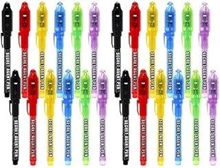 Invisible Ink Pen, Spy Pen with UV Light, Secret Message, Party Goody Bag Stuffer, Detective Birthday Party Accessory for Kids
