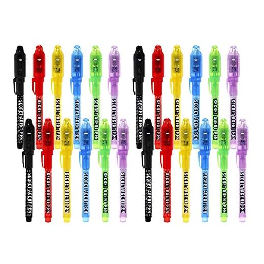 Boligrafo Tinta Invisible, 24 Piezas Luz UV Lápiz Espía para Niños, Lapiz Tinta Invisible Escritura Mensajes Secretos para Cumpleaños, Fiesta, Actividad y Festival, Gran Regalo para Niños Colegio