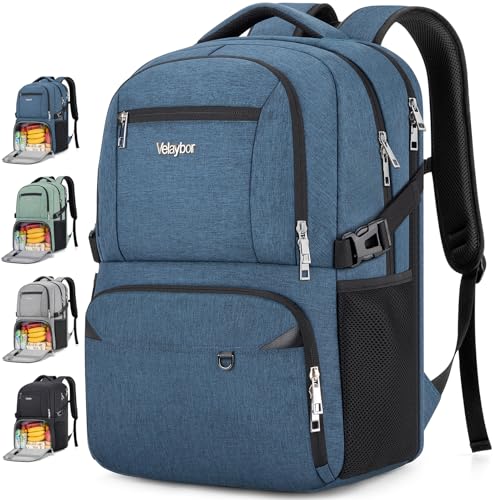 Velaybor Insulated Lunch Backpack Fit 17' Laptop, Work Backpack with Lunch Box for Men & Women, Water Resistant College Computer Bag for Travel, Business, Hiking