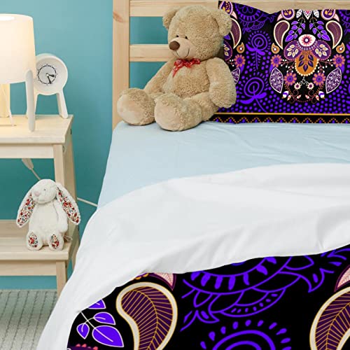 Housse de couette et 2 taies d'oreiller style bohème pour lit double king size - 5