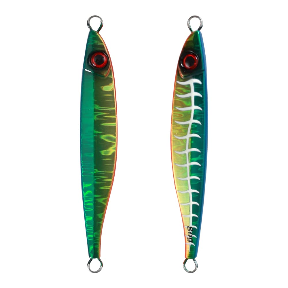 Huffa Mj078-02 40G / 60G / 80G Bass Sea Hard Bait 3D Realistic Eyes High Light Luminous Metal Fishing Lures Fish Tackle (Color : Size : 80G)