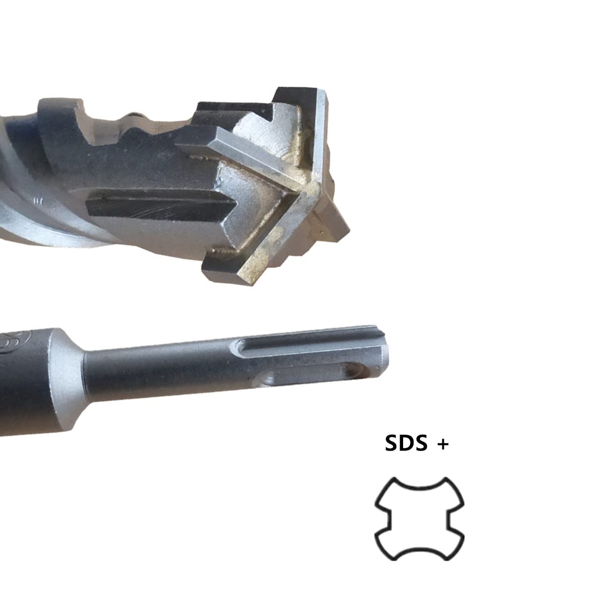 Heller - Punta Tassellatore Lunga per Trapano SDS Plus, Ø 12 mm x 160 mm, Trapano per Calcestruzzo Quadro-X per Muratura, Quadruplo