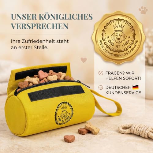 HUND IST KÖNIG Futterdummy für Hunde - Apportierbeutel für Hunde/Futterbeutel Hundetraining klein - Für alle Hunderassen - Perfekt für Dummy Hundetraining + Trainings-eBook, Futterbeutel-Hund