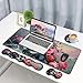 4 in 1 Ergonomic Memory Foam Mouse Pad Wrist Rest Set, Large XXL Gaming Desk Pad + Keyboard Wrist Rest + Mouse Wrist Cushion + Coaster for Home Office Study Gaming, Skull Roses