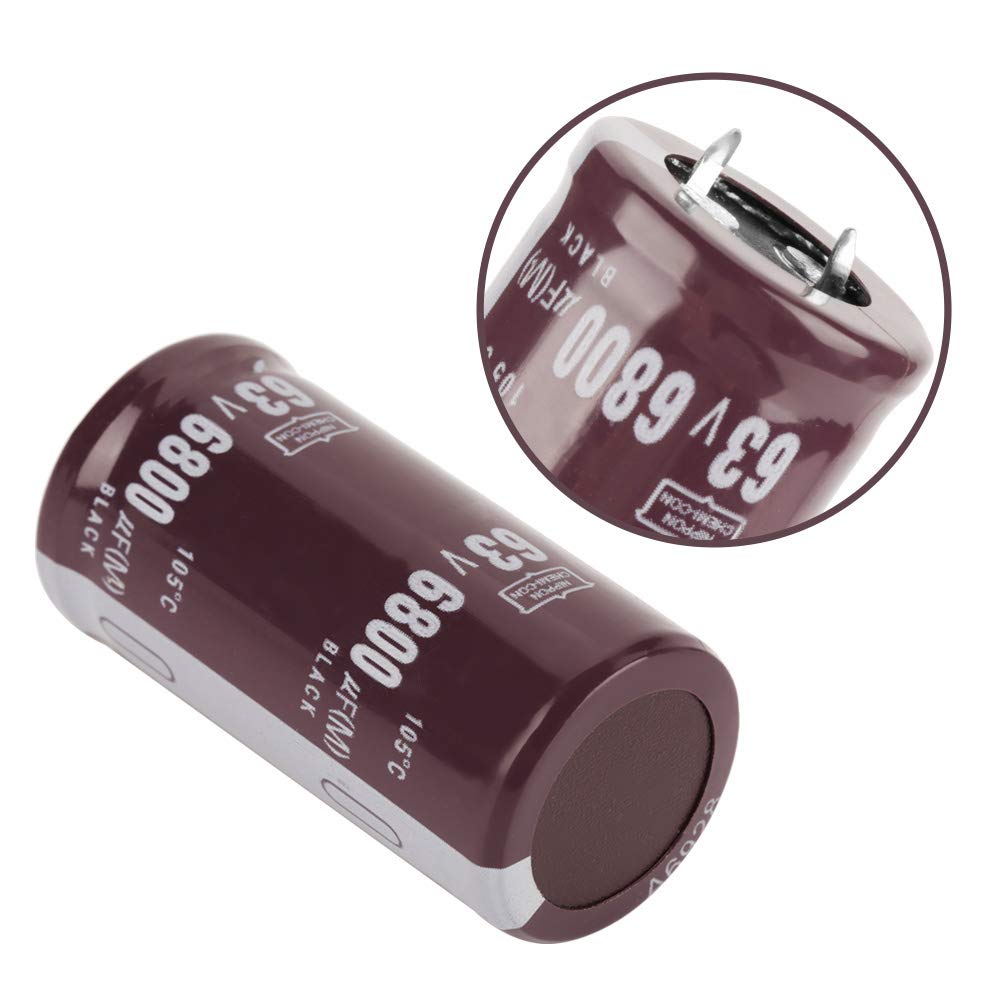 Kondensator Elektrolityczny 6800uF 63V Kondensator 2 szt. 63V 6800uF Kondensator Elektrolityczny 105 Bypass Filtrowanie Strojenie Obwodu Energii