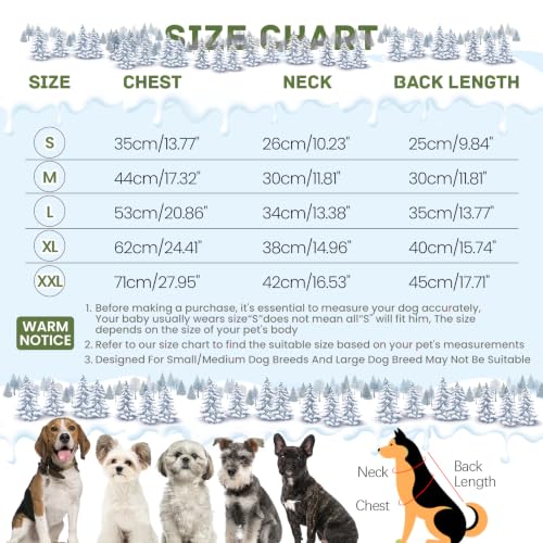 Image of BRKURLEG Dog Winter Coat with Harness Built in, Winter Dog Jackets for Small and Medium Dogs, Small Dog Snowsuit Reflective Windproof Cold Weather Dog Coat, Dog Warm Fleece Coat, Army Green, L