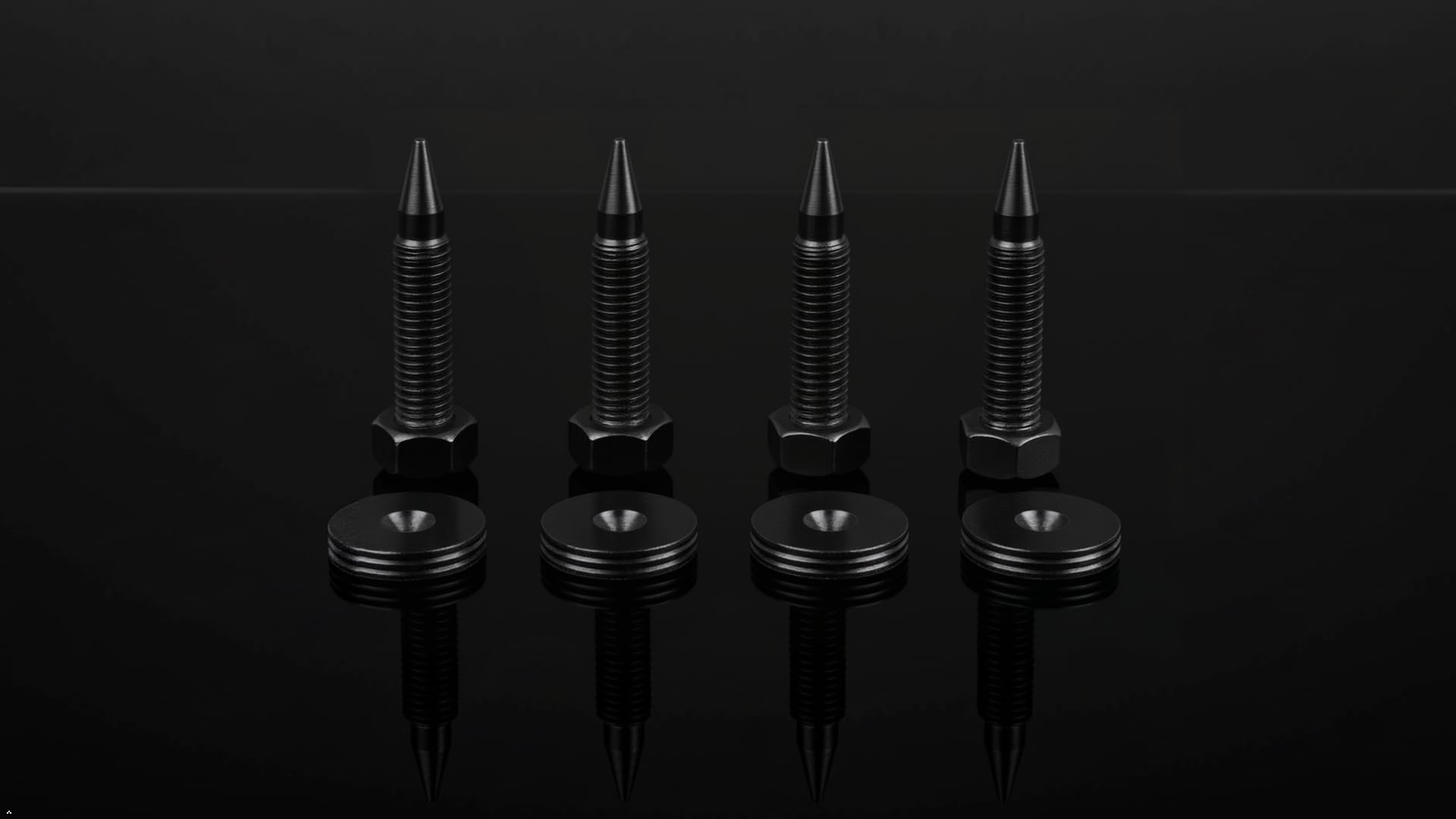 PrecisionGeek M6 Acciaio Annerito Spike Cono Absorber Altoparlanti Vite L-35mm Piedino 20mm 4pz