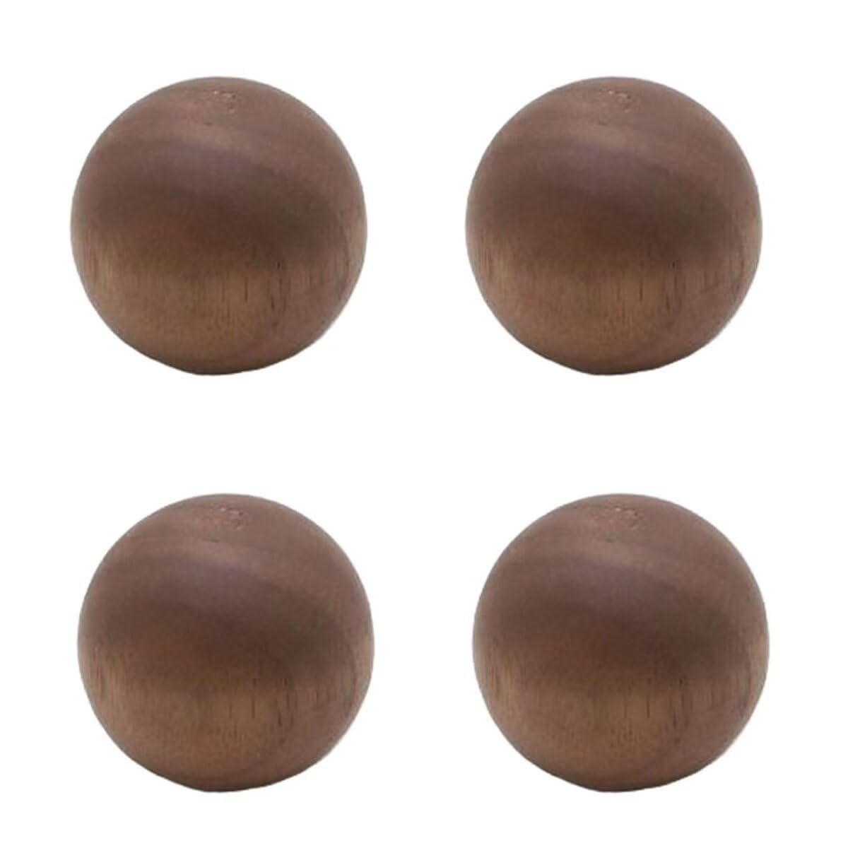 HDJNal 4Pcs 40mm Walnut Wooden Ball Shape Cabinet Knobs with Screws Decorative Dresser Knobs Natural Wood Furniture Knobs for Nursery Drawer Handles Room Dresser Pulls Decor