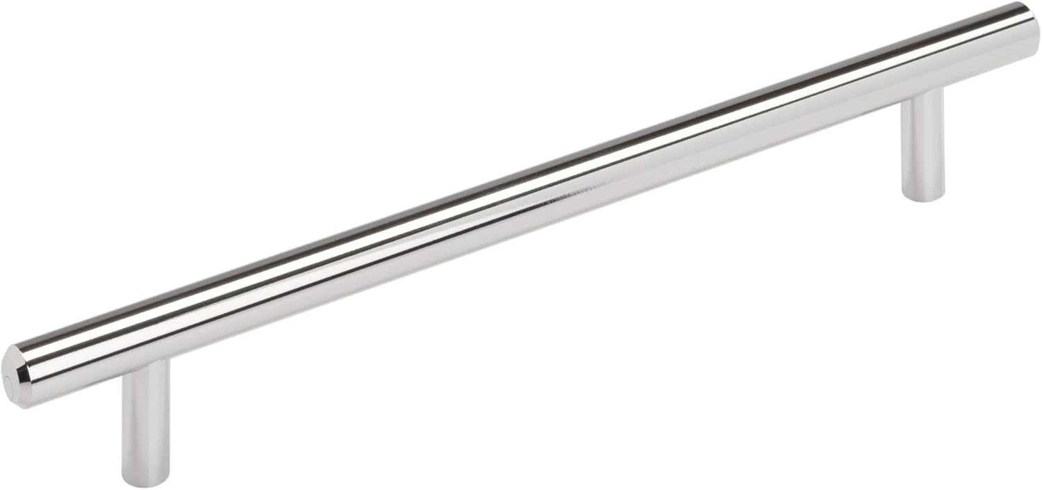 Amerock | Cabinet Pull | Polished Chrome | 7-9/16 inch (192 mm) Center to Center | Bar Pulls | 1 Pack | Drawer Pull | Drawer Handle | Cabinet Hardware Polished Chrome 7-9/16 inch (192mm) Center-to-Center 1 Pack
