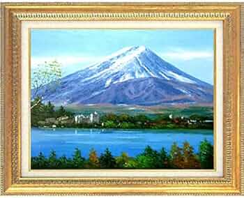 【最終値下げ！】山と湖の風景 油彩画 Nov. 21, 2025 9 cm x 9 cm (app. 4