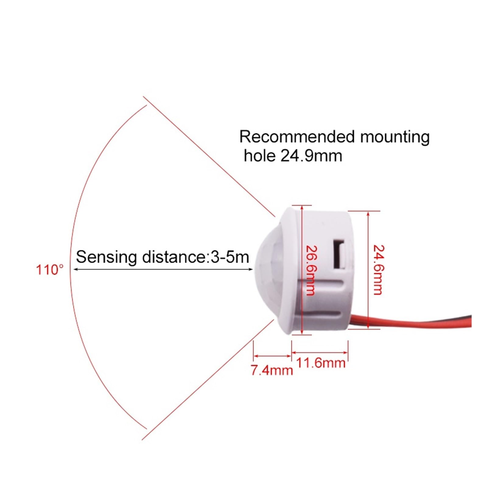 5/10 Uds Sensor de luz automático de movimiento infrarrojo interruptor Detector IR 12V 24V DC 110V 220V AC lámpara de noche de inducción de cuerpo humano(10pcs 100-240VAC)