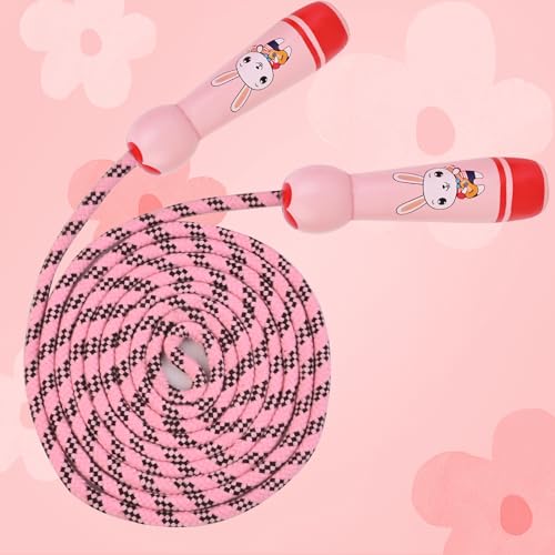 Homello Jump Rope for Kids - Wooden Handle - Adjustable Cotton Braided Fitness Skipping Rope for Toddler Fitness Workout Exercise Outdoor Activity - Image 6