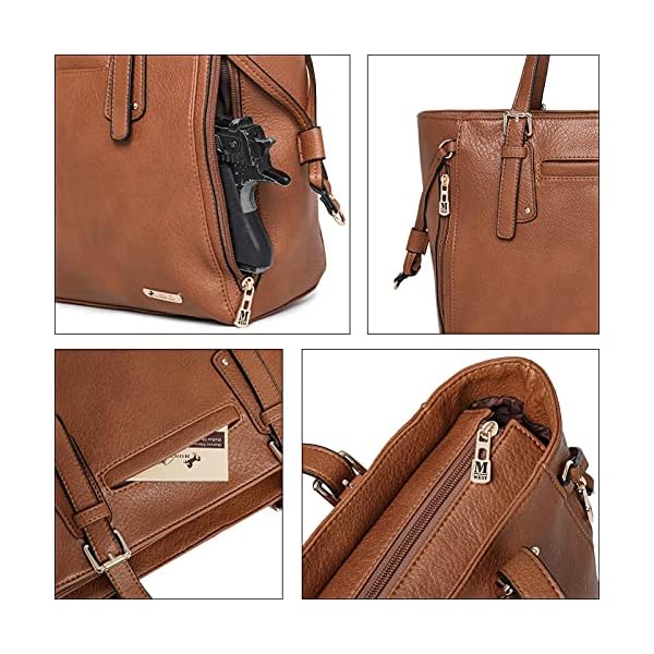 Montana-West-Tote-Bags-Large-Leather-Purses-and-Handbags-for-Women-Top-Handle-Shoulder-Satchel-Hobo-Bags Montana West Large Leather Tote Bags for Women Cute Concealed Carry Shoulder Bags Handbags with Gun Holster MWC-H1002BR